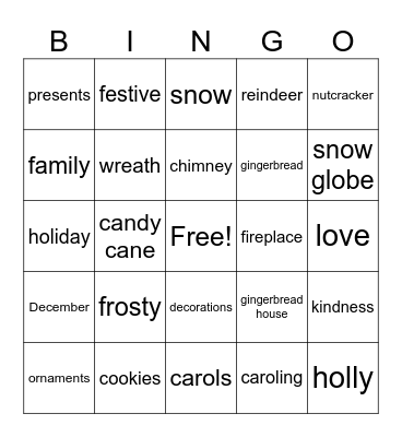 Christmas Bingo Card