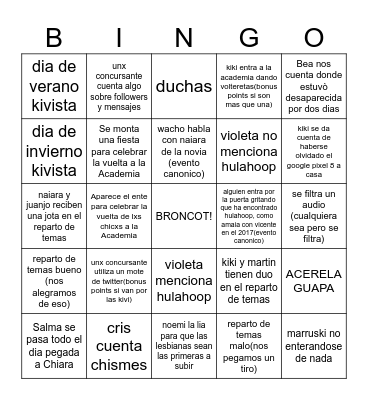 OT2023 Abertura 2a temporada bingo Card