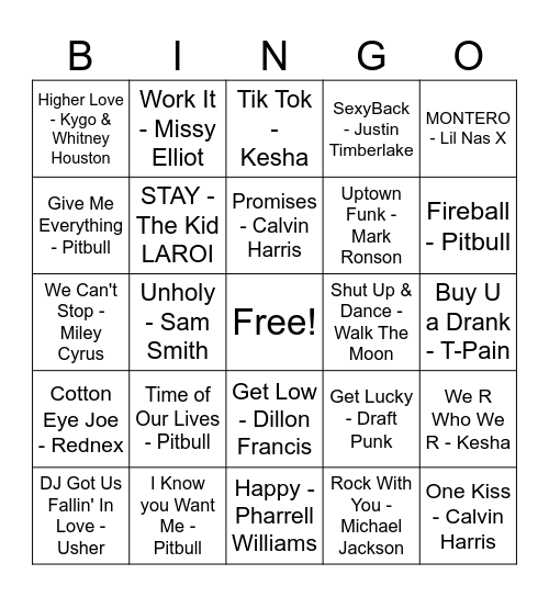 New Years Eve 2023 Bingo Card