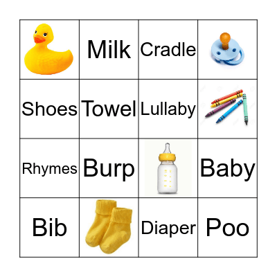 Carol & Jay's Baby Shower Bingo Card