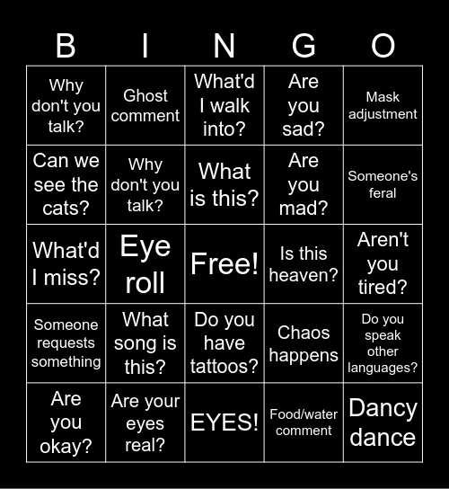 Gremlin Bingo Card