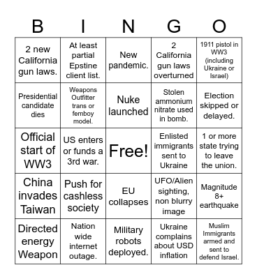 2024 Bingo Card