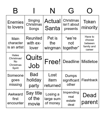 Hallmark Christmas Bingo Card