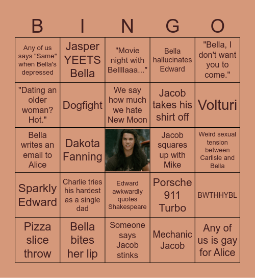 New Moon Bingo Card