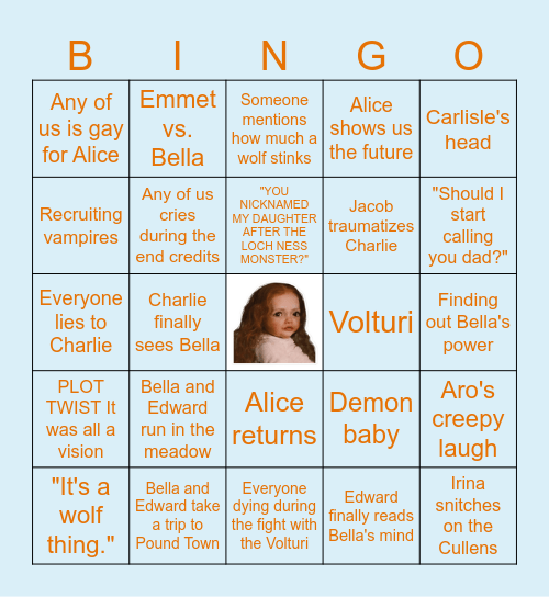 Breaking Dawn Part 2 Bingo Card