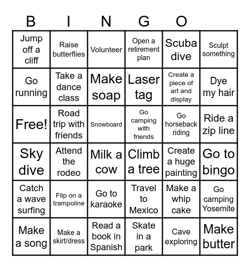 2023 Bingo Card