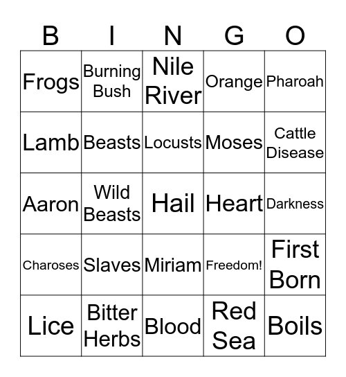 Passover Bingo Card