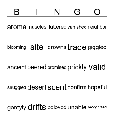 Unit 5 Vocabulary Bingo Card