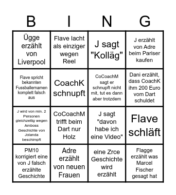 Boxing Day Bingo Card