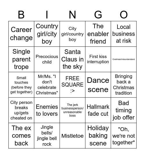 Hallmark? ez Bingo Card