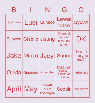 Bingo Night with Jini! Bingo Card