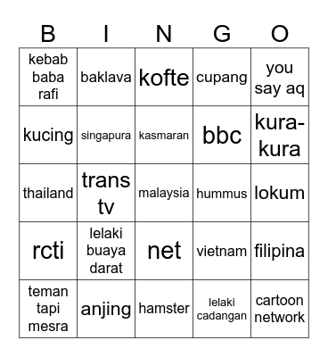 dom Bingo Card