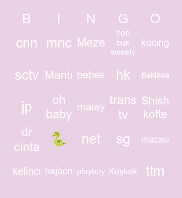 n_n’s Bingo Card