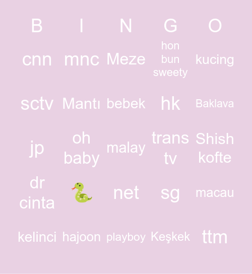 n_n’s Bingo Card