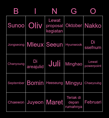 Main Sama Jini (Chaewon) Bingo Card