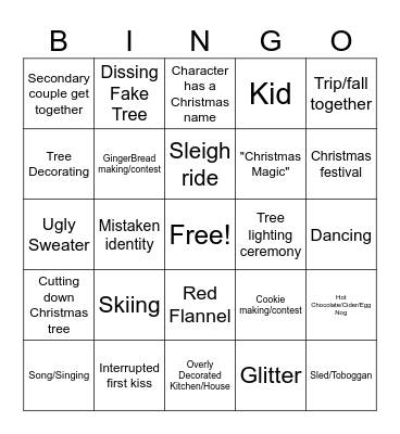 HALLMARK MOVIE BINGO Card