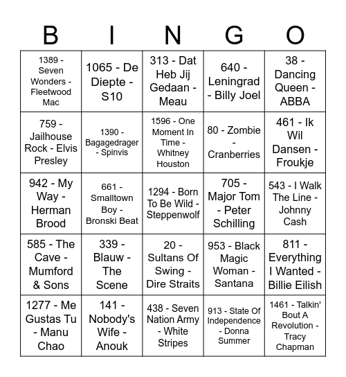 wandelkerstbingo Card