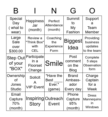 I N S P I R I N G  women to look and feel beautiful Bingo Card