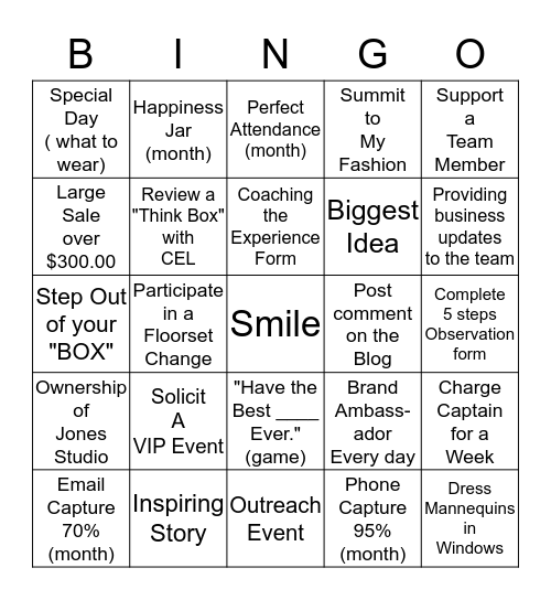 I N S P I R I N G  women to look and feel beautiful Bingo Card