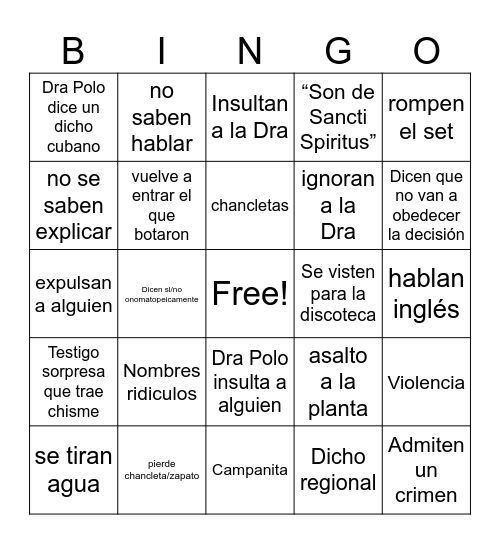 Sala de Parejas Bingo Card