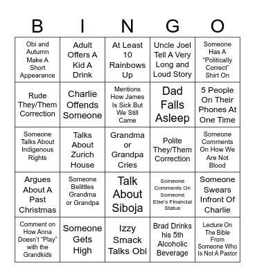 Siebert Christmas Bingo Card
