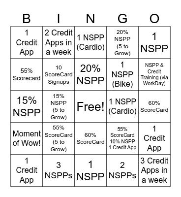 FRONT END Bingo Card