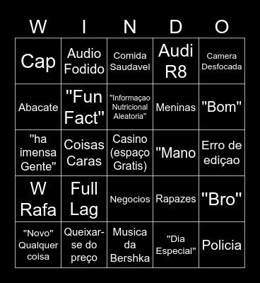 Windoh Bingo Card