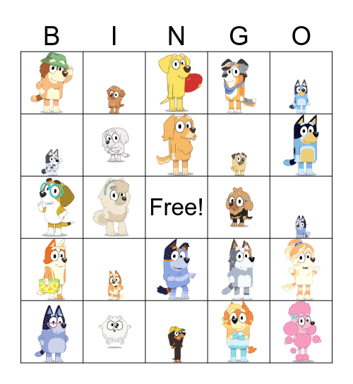 Bluey Bingo Card