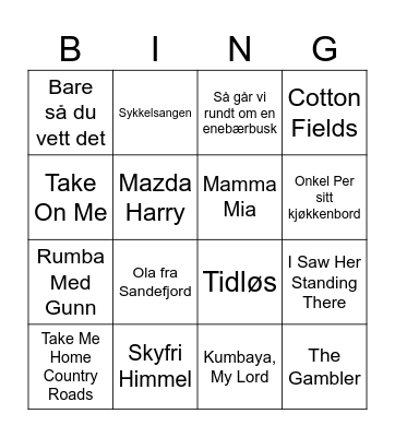 Hunsfos 2. juledag Bingo Card
