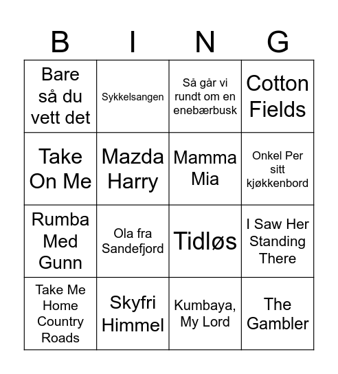 Hunsfos 2. juledag Bingo Card