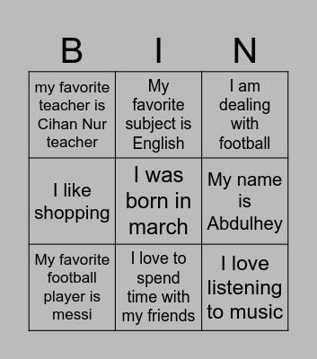 Abdulhey's Bingo Card