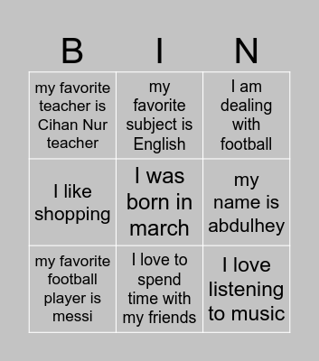 Abdulhey's Bingo Card