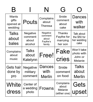 MIL version Bingo Card