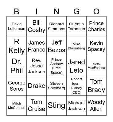 Epstein Extravaganza 2024 Bingo Card