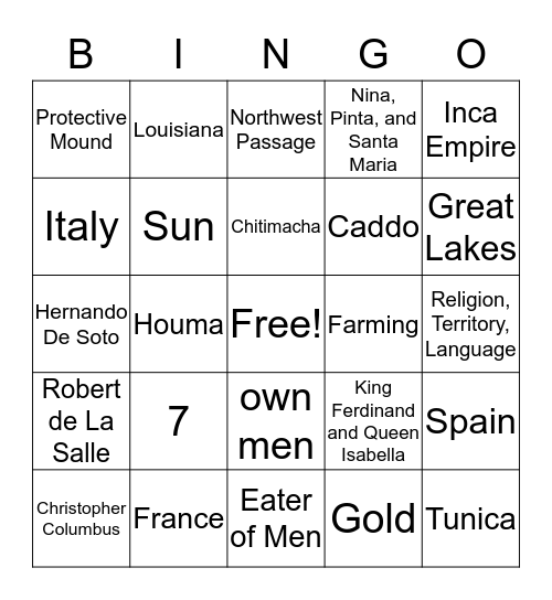 Bingo Review Bingo Card