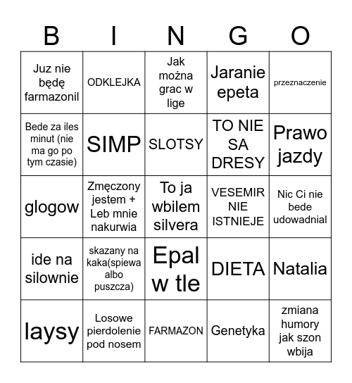 DOMINIK BINGO Card