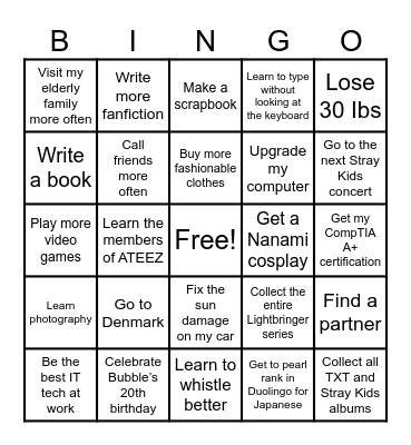 2024! Bingo Card