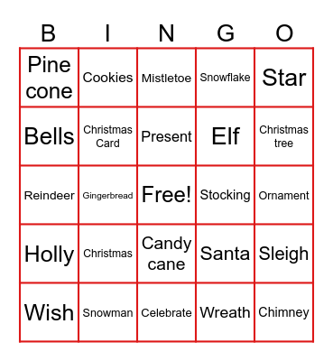 Ho Ho Ho Bingo Card
