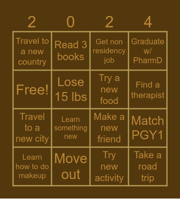 2024 Life Bingo 🤎 Bingo Card