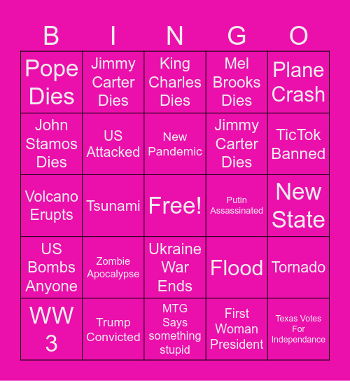 2024 Bingo Card