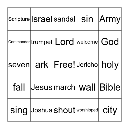 color in the square when you hear each word Bingo Card