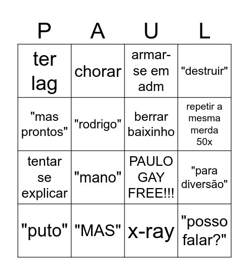 PAULO BINGO Card