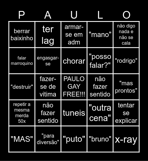 PAULO BINGOH Bingo Card