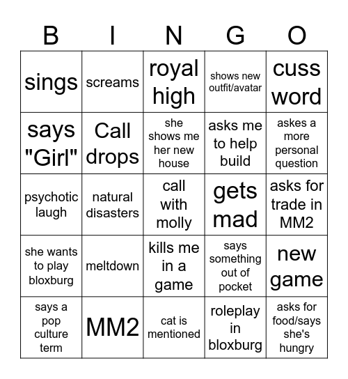 Molly bingo Card