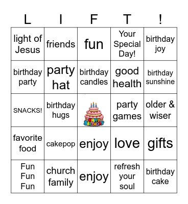 LIFT Birthday Bingo Card