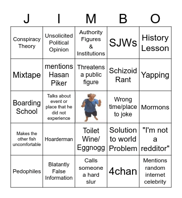 Fishtank Jimmy Bingo Card