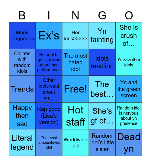 Kpop Y/N Bingo Card