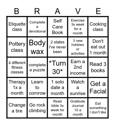 *My 2024 Goals* Bingo Card