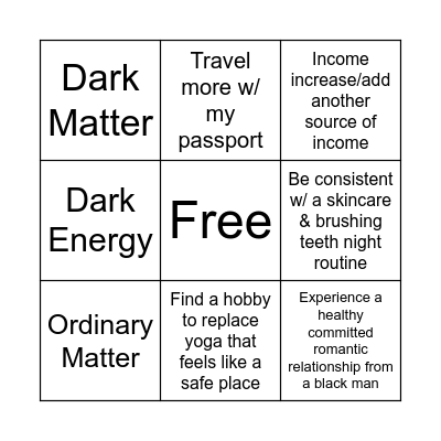 Bingos in Space Bingo Card