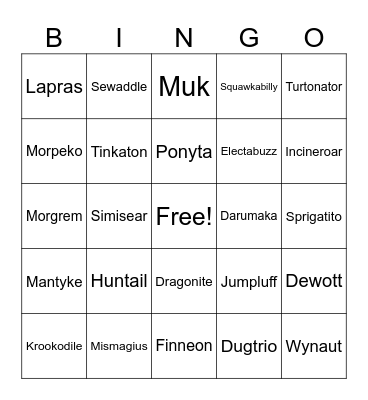 SHINY POKEMON HUNT Bingo Card